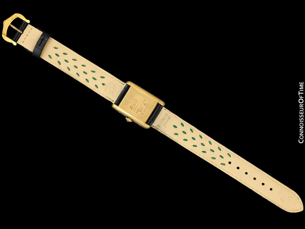 Cartier Vintage Ladies Tank Mechanical Watch - Gold Vermeil, 18K Gold over Sterling Silver
