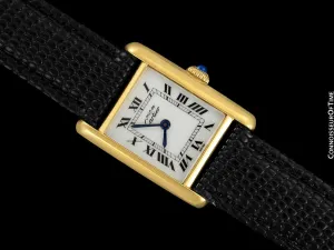 Cartier Vintage Ladies Tank Mechanical Watch - Gold Vermeil, 18K Gold over Sterling Silver