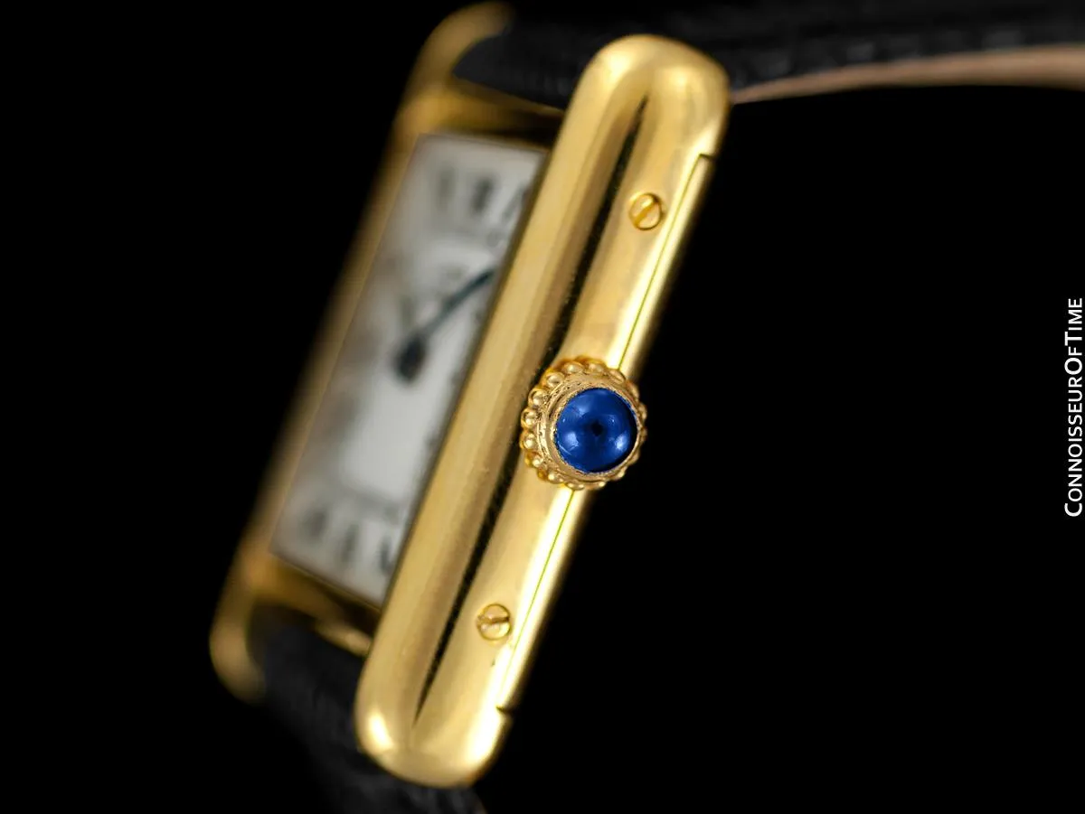 Cartier Vintage Ladies Tank Mechanical Watch - Gold Vermeil, 18K Gold over Sterling Silver