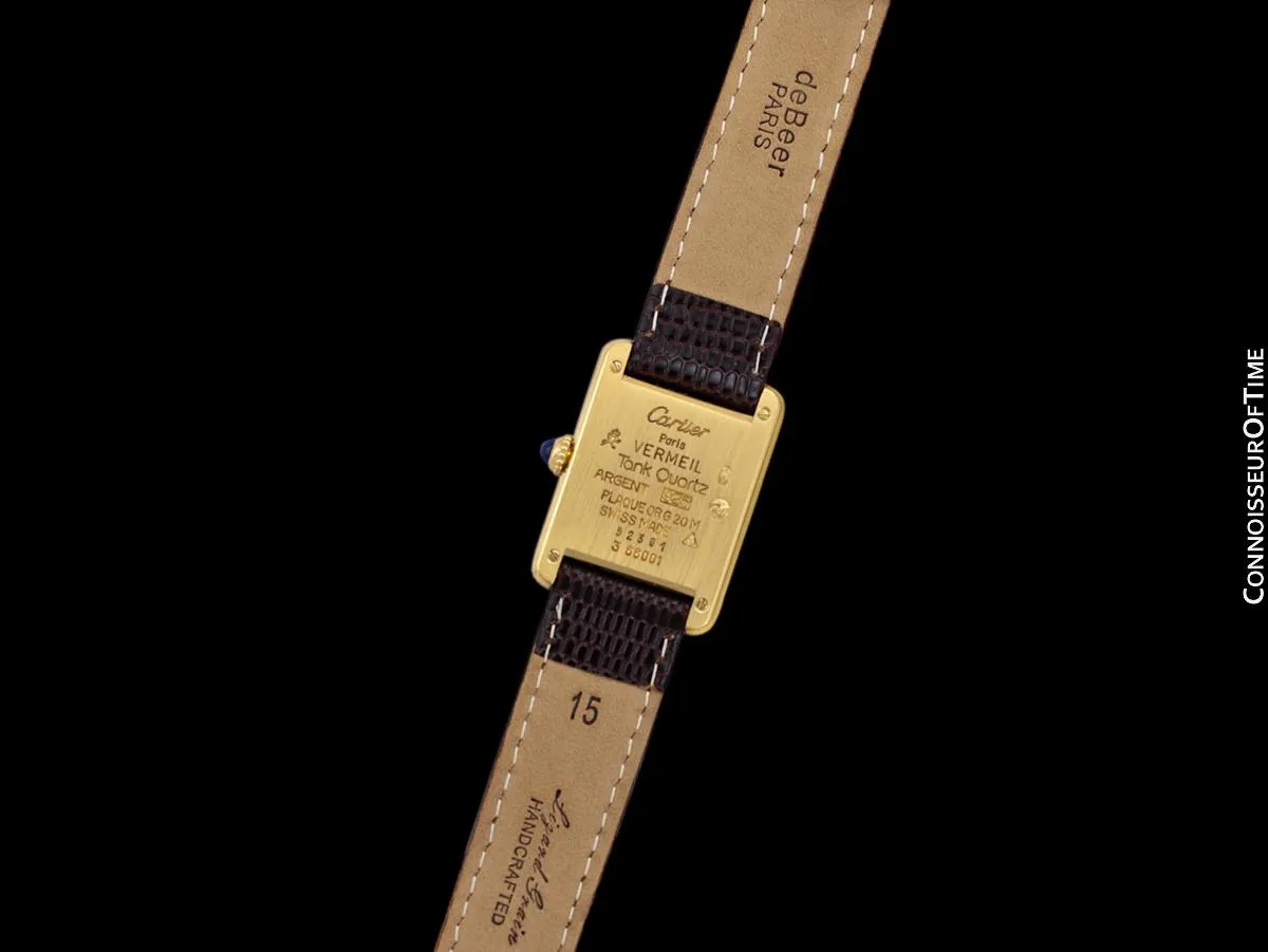 Cartier Vintage Ladies Tank Mechanical Watch - Gold Vermeil, 18K Gold over Sterling Silver