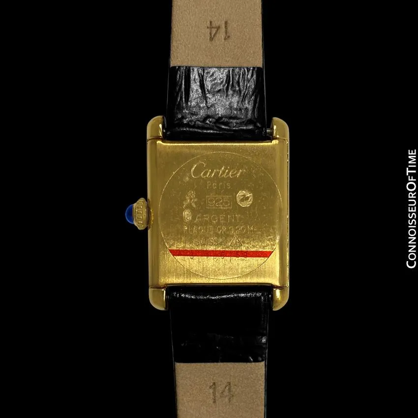 Cartier Vintage Ladies Tank Mechanical Watch - Gold Vermeil, 18K Gold over Sterling Silver