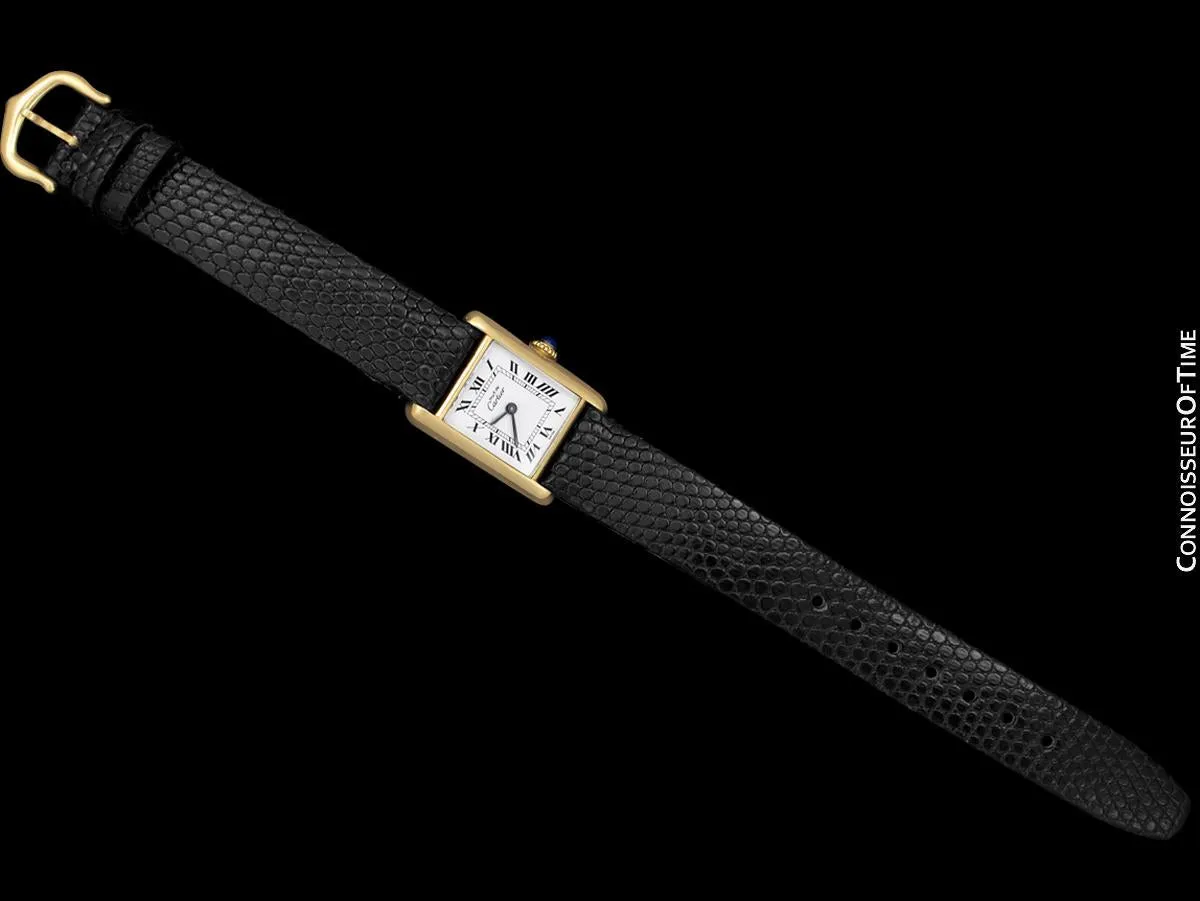 Cartier Vintage Ladies Tank Mechanical Watch - Gold Vermeil, 18K Gold over Sterling Silver