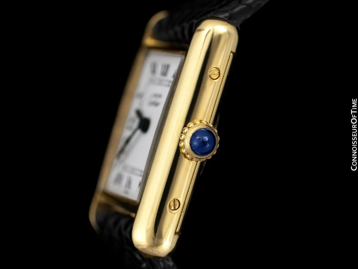 Cartier Vintage Ladies Tank Mechanical Watch - Gold Vermeil, 18K Gold over Sterling Silver