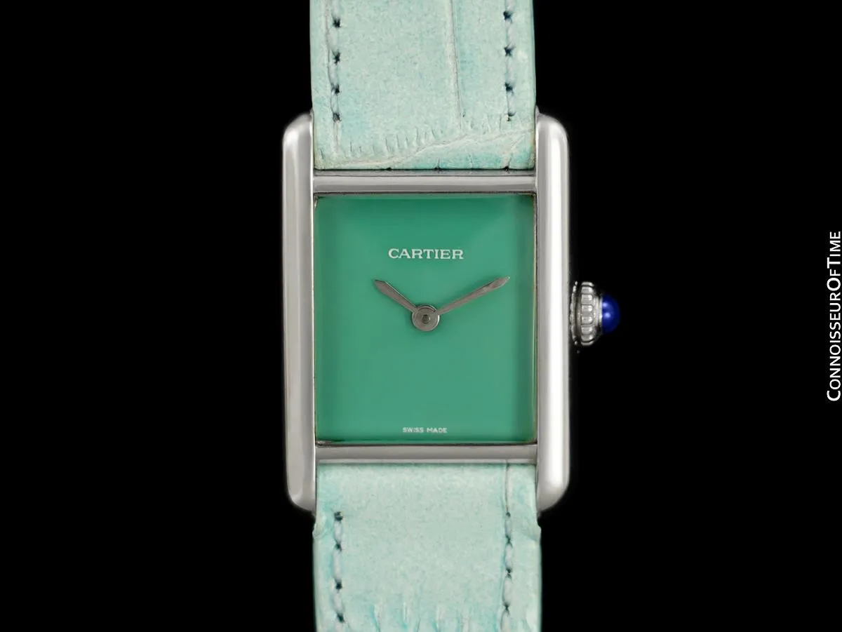 Cartier Vintage Ladies Tank Mechanical Watch - Gold Vermeil, 18K White Gold over Sterling Silver