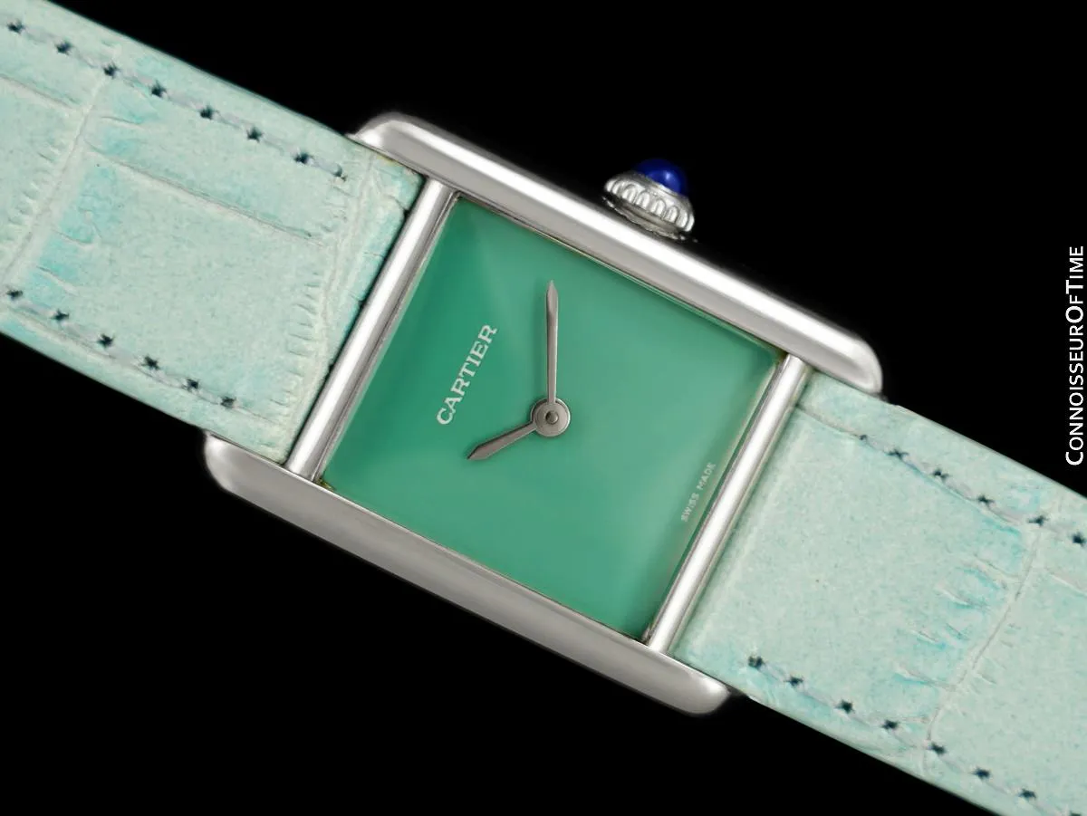 Cartier Vintage Ladies Tank Mechanical Watch - Gold Vermeil, 18K White Gold over Sterling Silver