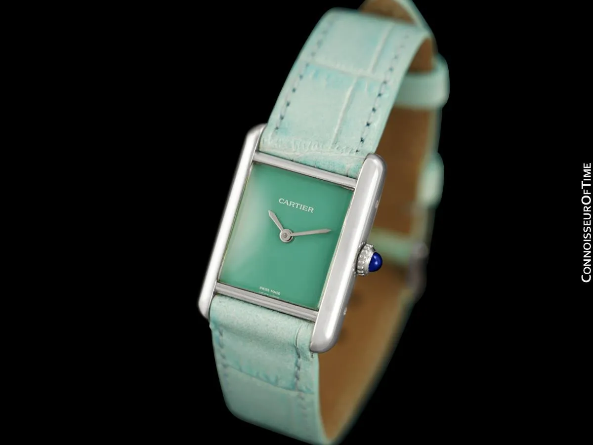 Cartier Vintage Ladies Tank Mechanical Watch - Gold Vermeil, 18K White Gold over Sterling Silver