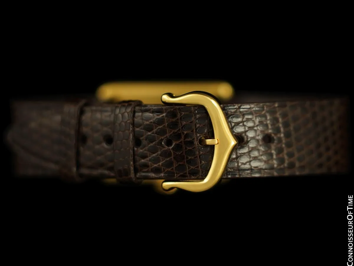 Cartier Vintage Ladies Tank Mechanical Watch With Chocolate Dial - Gold Vermeil, 18K Gold over Sterling Silver