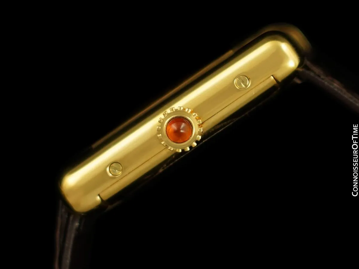 Cartier Vintage Ladies Tank Mechanical Watch With Chocolate Dial - Gold Vermeil, 18K Gold over Sterling Silver