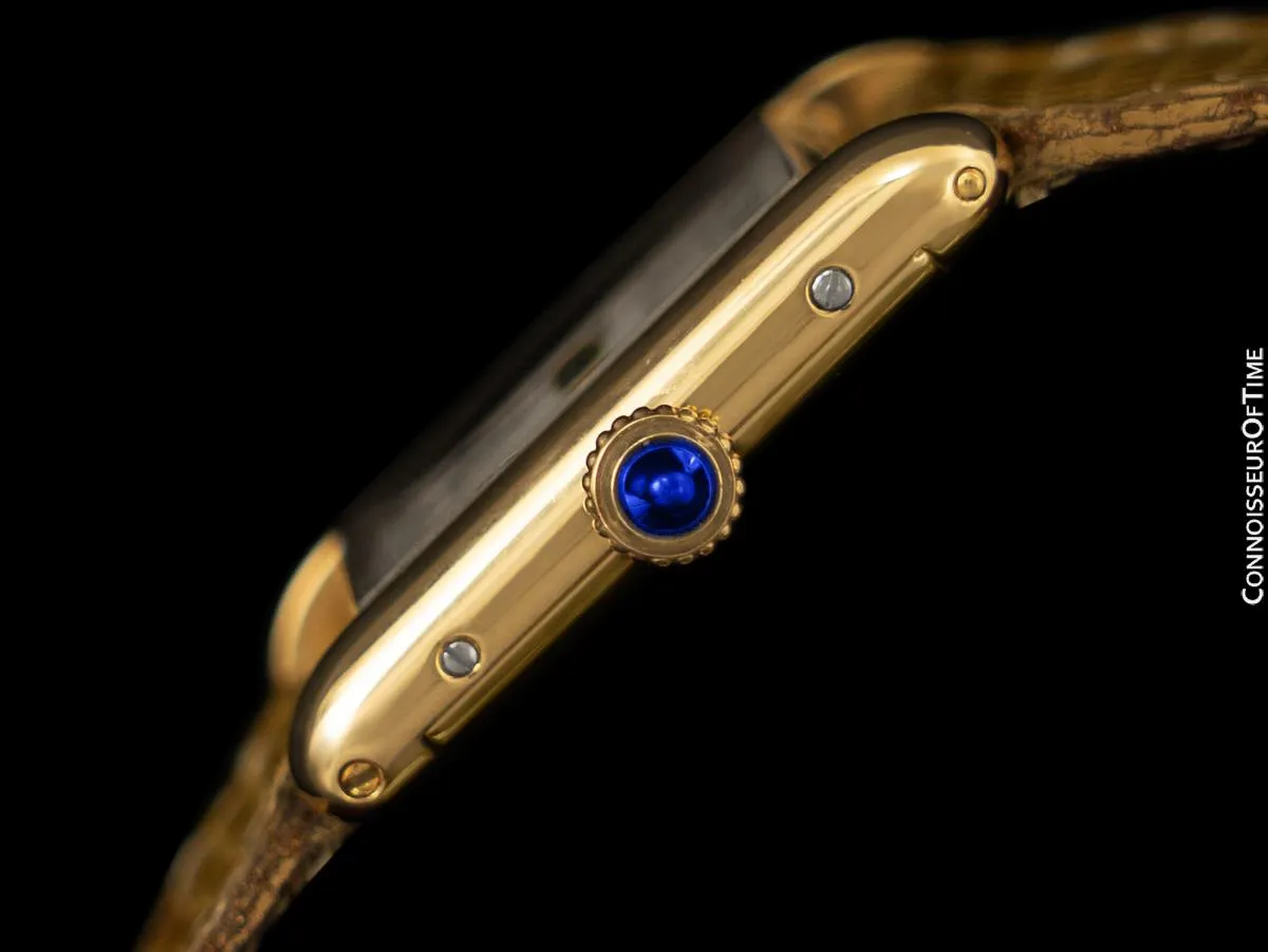 Cartier Vintage Ladies Tank Mechanical Watch with Deployment Buckle - Solid 18K Gold