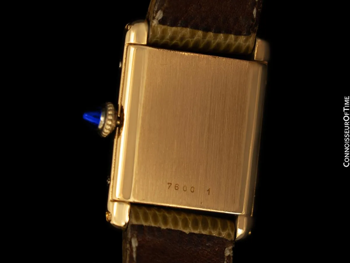Cartier Vintage Ladies Tank Mechanical Watch with Deployment Buckle - Solid 18K Gold