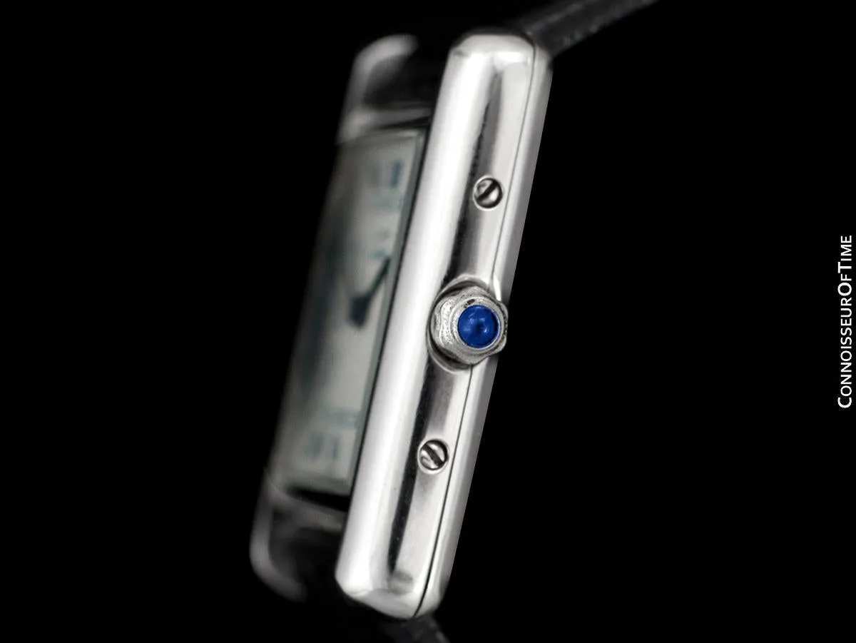 Cartier Vintage Ladies Tank Watch - 18K White Gold over Sterling Silver