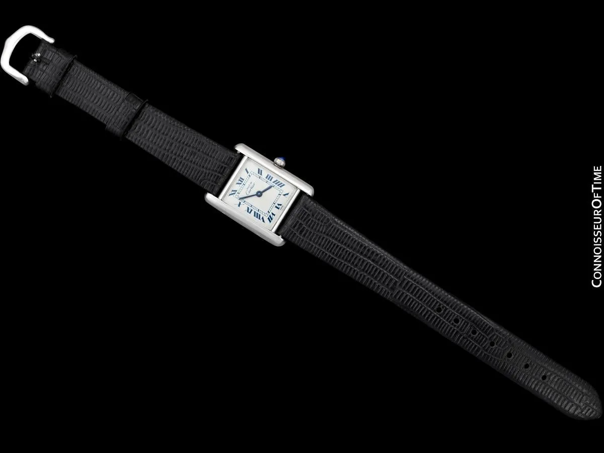 Cartier Vintage Ladies Tank Watch - 18K White Gold over Sterling Silver