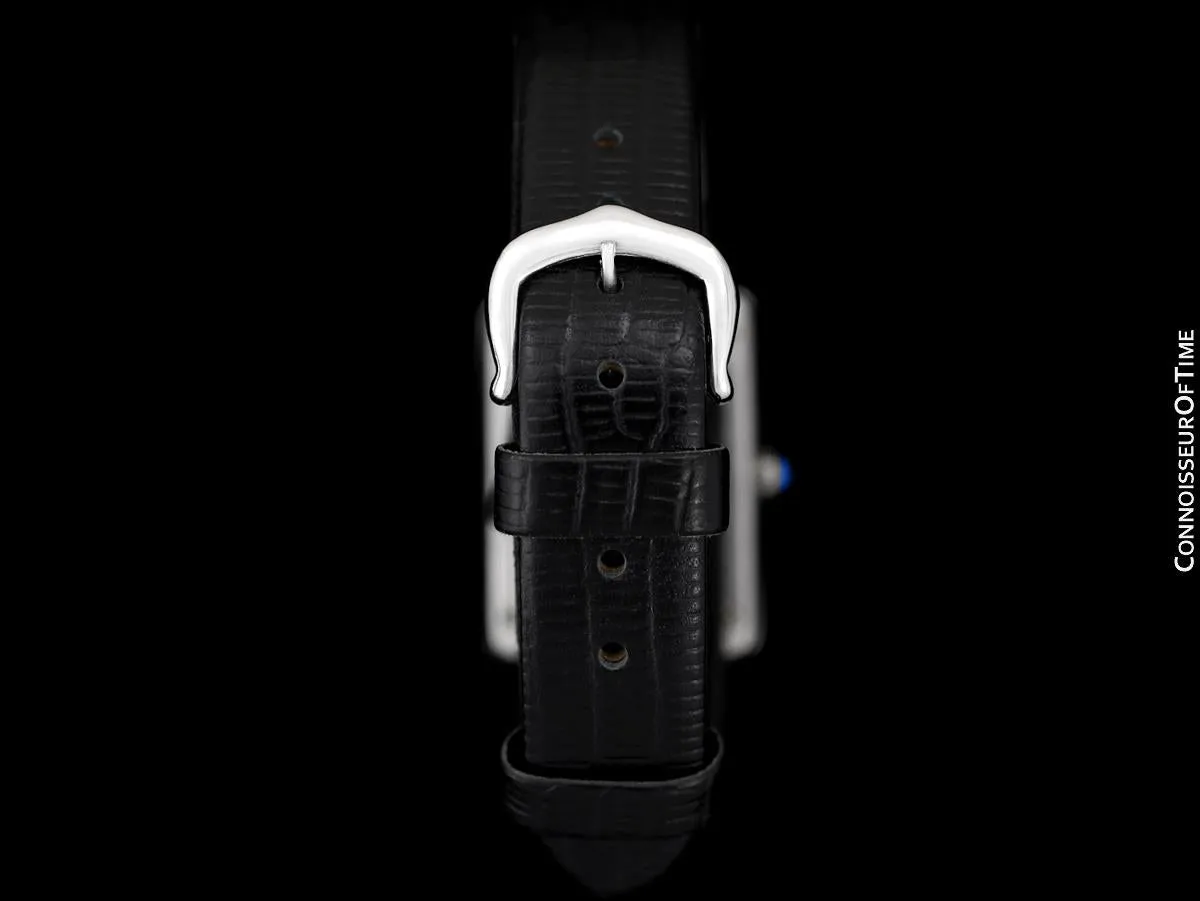 Cartier Vintage Ladies Tank Watch - 18K White Gold over Sterling Silver