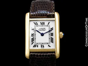 Cartier Vintage Ladies Tank Watch - Gold Vermeil, 18K Gold over Sterling Silver