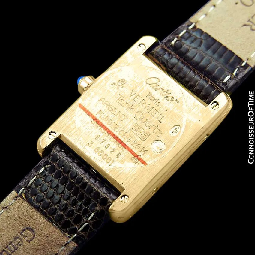 Cartier Vintage Ladies Tank Watch - Gold Vermeil, 18K Gold over Sterling Silver