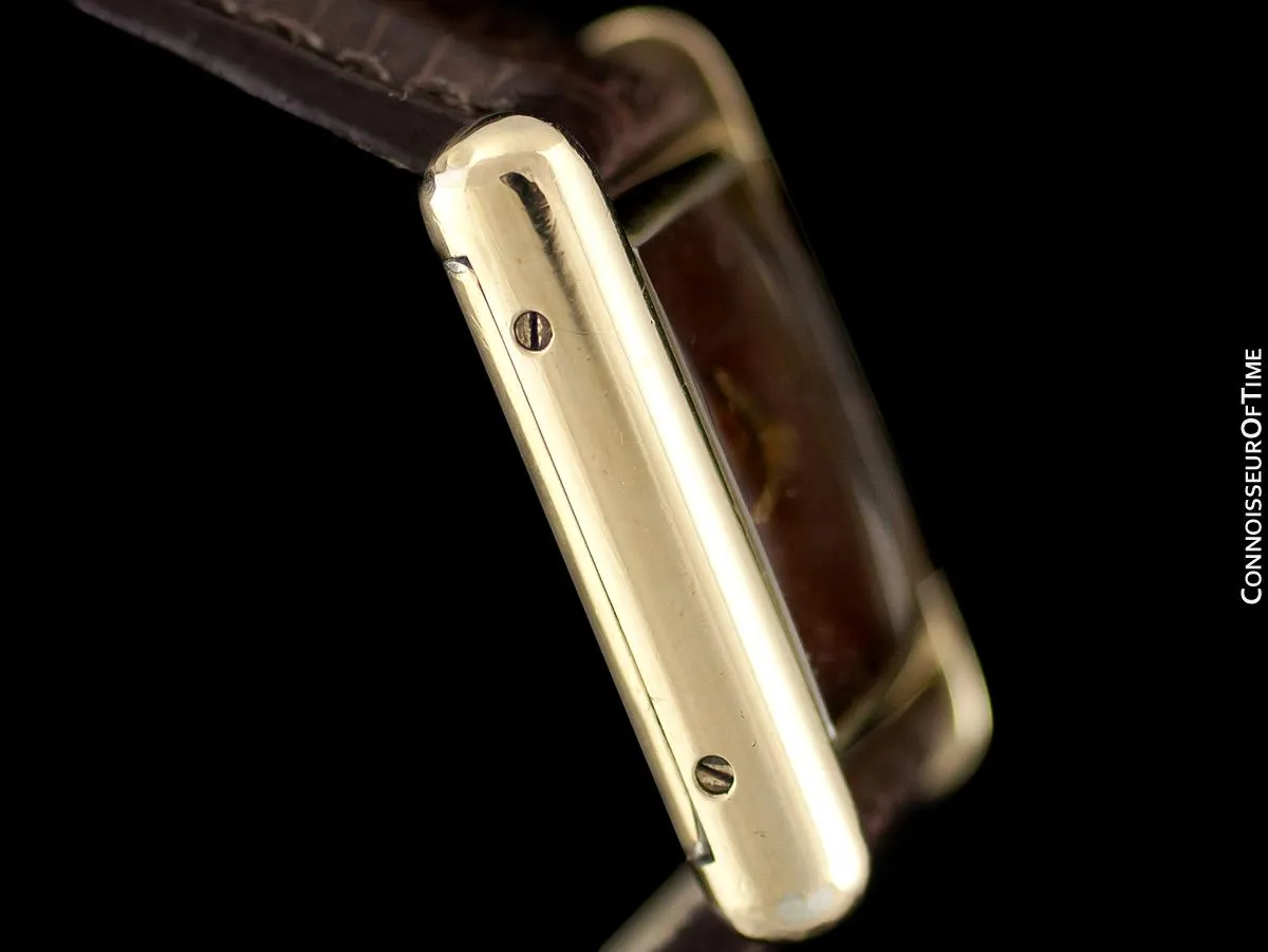 Cartier Vintage Ladies Tank Watch with Chocolate Brown Dial - Gold Vermeil, 18K Gold over Sterling Silver - Papers & Box