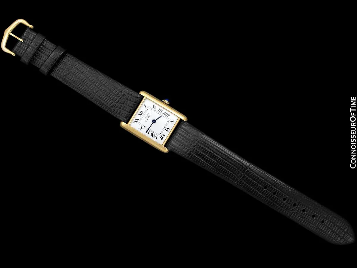 Cartier Vintage Mens Tank Mechanical Watch - Gold Vermeil, 18K Gold over Sterling Silver