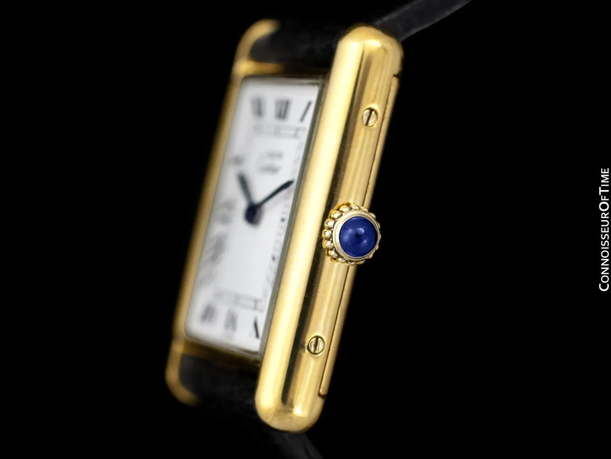Cartier Vintage Mens Tank Mechanical Watch - Gold Vermeil, 18K Gold over Sterling Silver