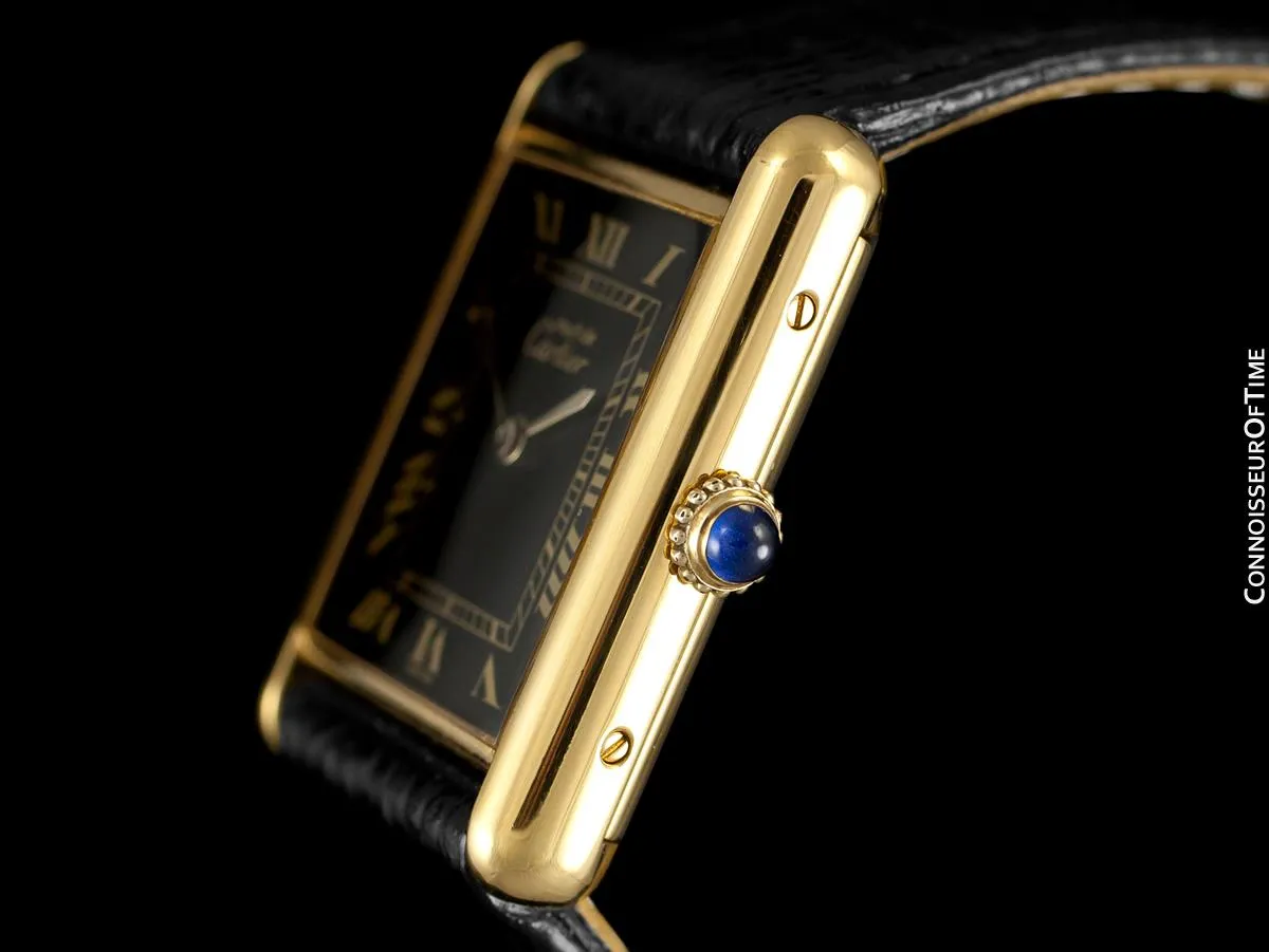 Cartier Vintage Mens Tank Mechanical Watch - Gold Vermeil, 18K Gold over Sterling Silver
