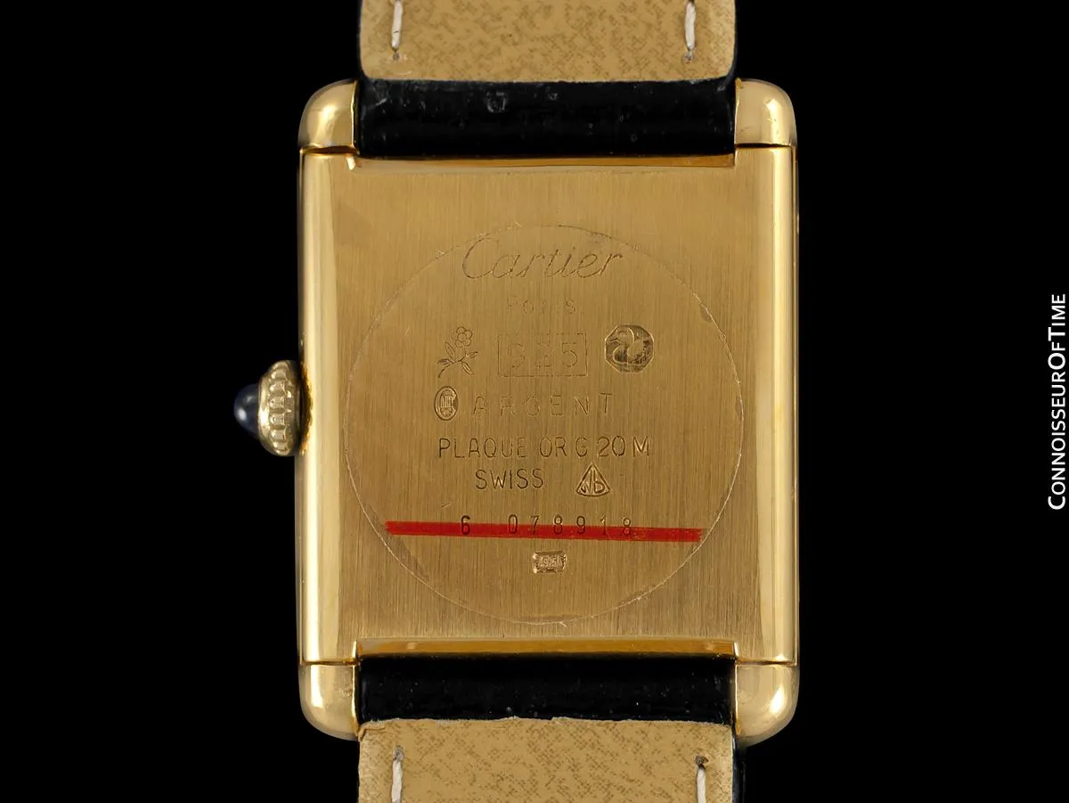 Cartier Vintage Mens Tank Mechanical Watch - Gold Vermeil, 18K Gold over Sterling Silver