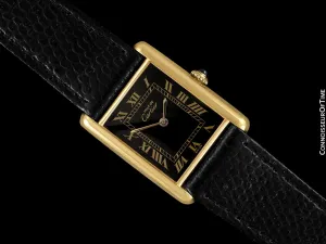 Cartier Vintage Mens Tank Mechanical Watch - Gold Vermeil, 18K Gold over Sterling Silver