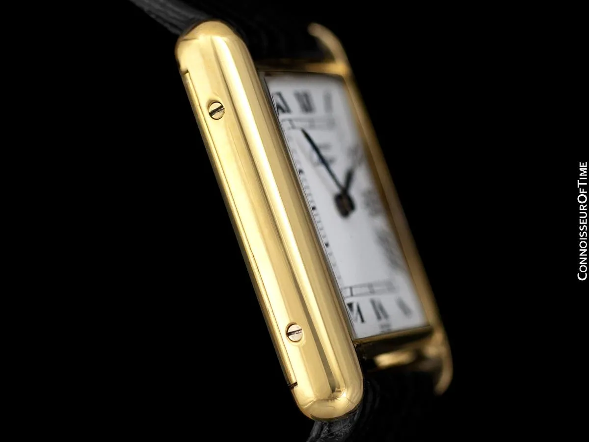 Cartier Vintage Mens Tank Mechanical Watch - Gold Vermeil, 18K Gold over Sterling Silver