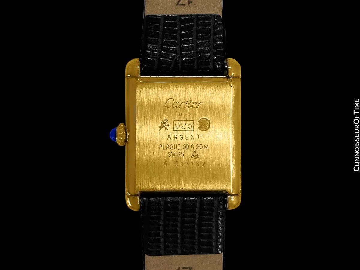Cartier Vintage Mens Tank Mechanical Watch - Gold Vermeil, 18K Gold over Sterling Silver