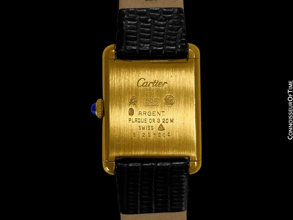 Cartier Vintage Mens Tank Mechanical Watch - Gold Vermeil, 18K Gold over Sterling Silver