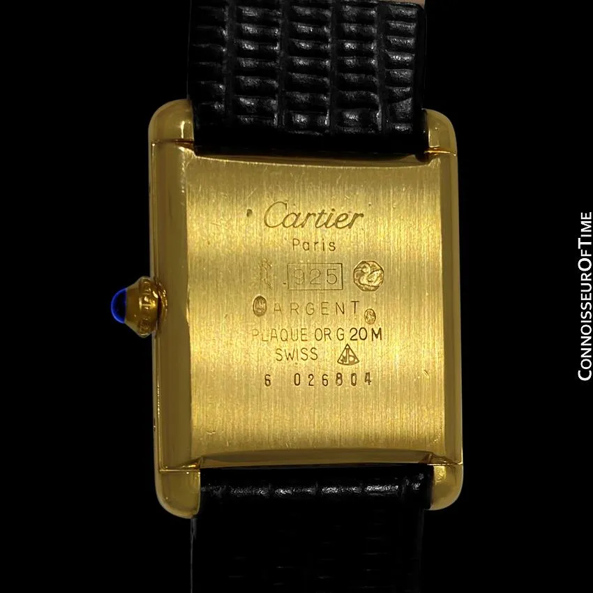 Cartier Vintage Mens Tank Mechanical Watch - Gold Vermeil, 18K Gold over Sterling Silver