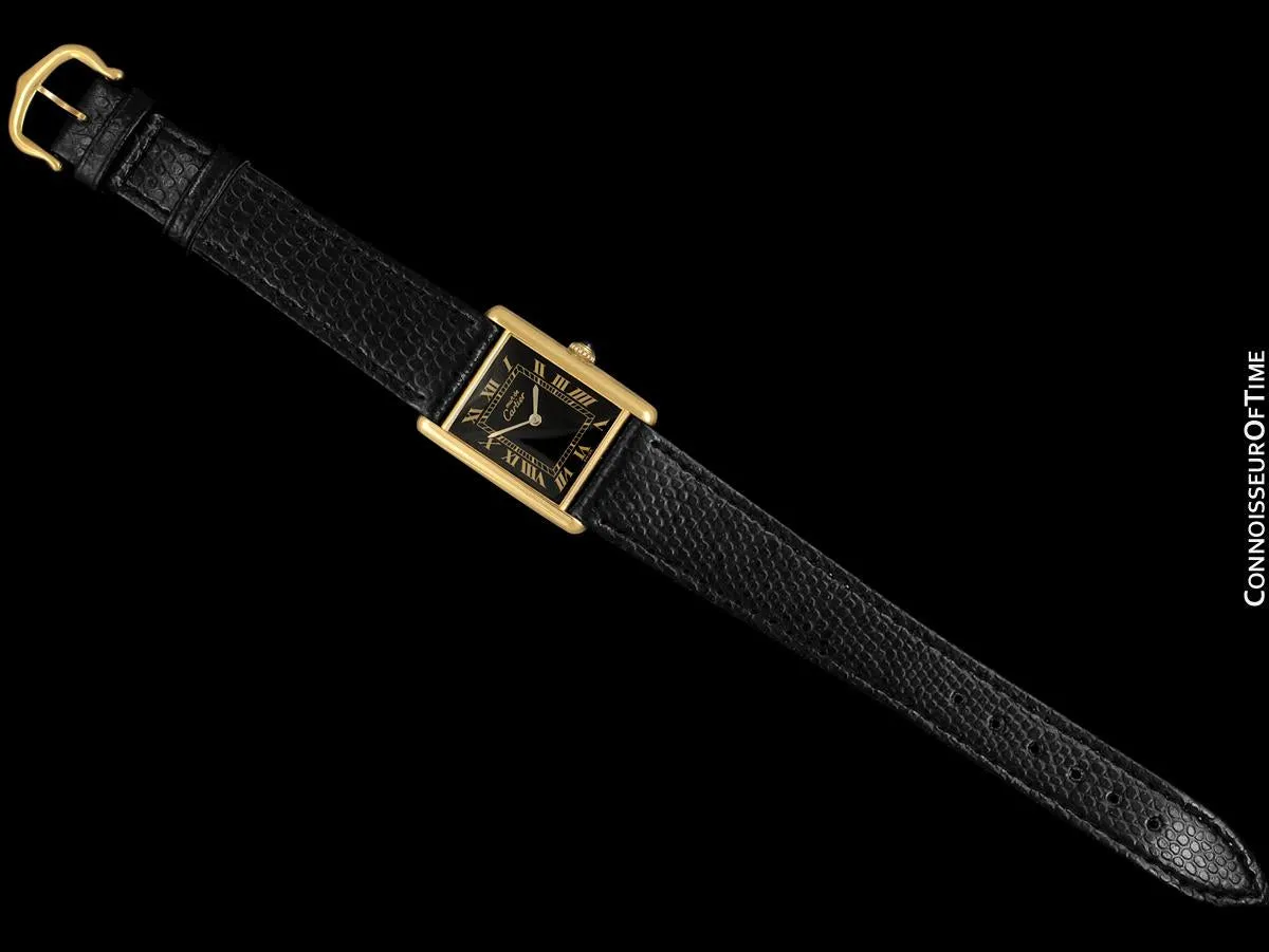 Cartier Vintage Mens Tank Mechanical Watch - Gold Vermeil, 18K Gold over Sterling Silver