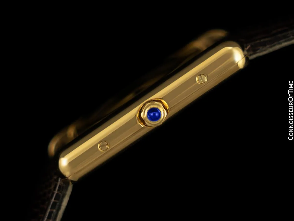 Cartier Vintage Mens Tank Watch - Gold Vermeil, 18K Gold over Sterling Silver