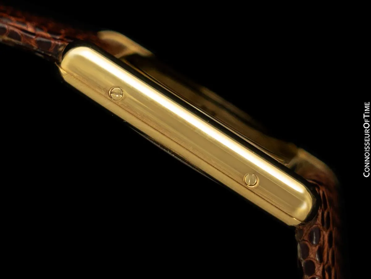 Cartier Vintage Mens Tank Watch With Chocolate Dial - Gold Vermeil, 18K Gold over Sterling Silver
