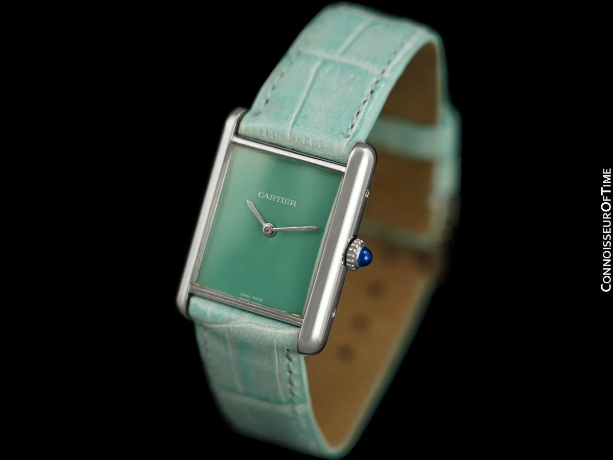 Cartier Vintage Mens Unisex Tank Mechanical Watch - Gold Vermeil, 18K White Gold over Sterling Silver