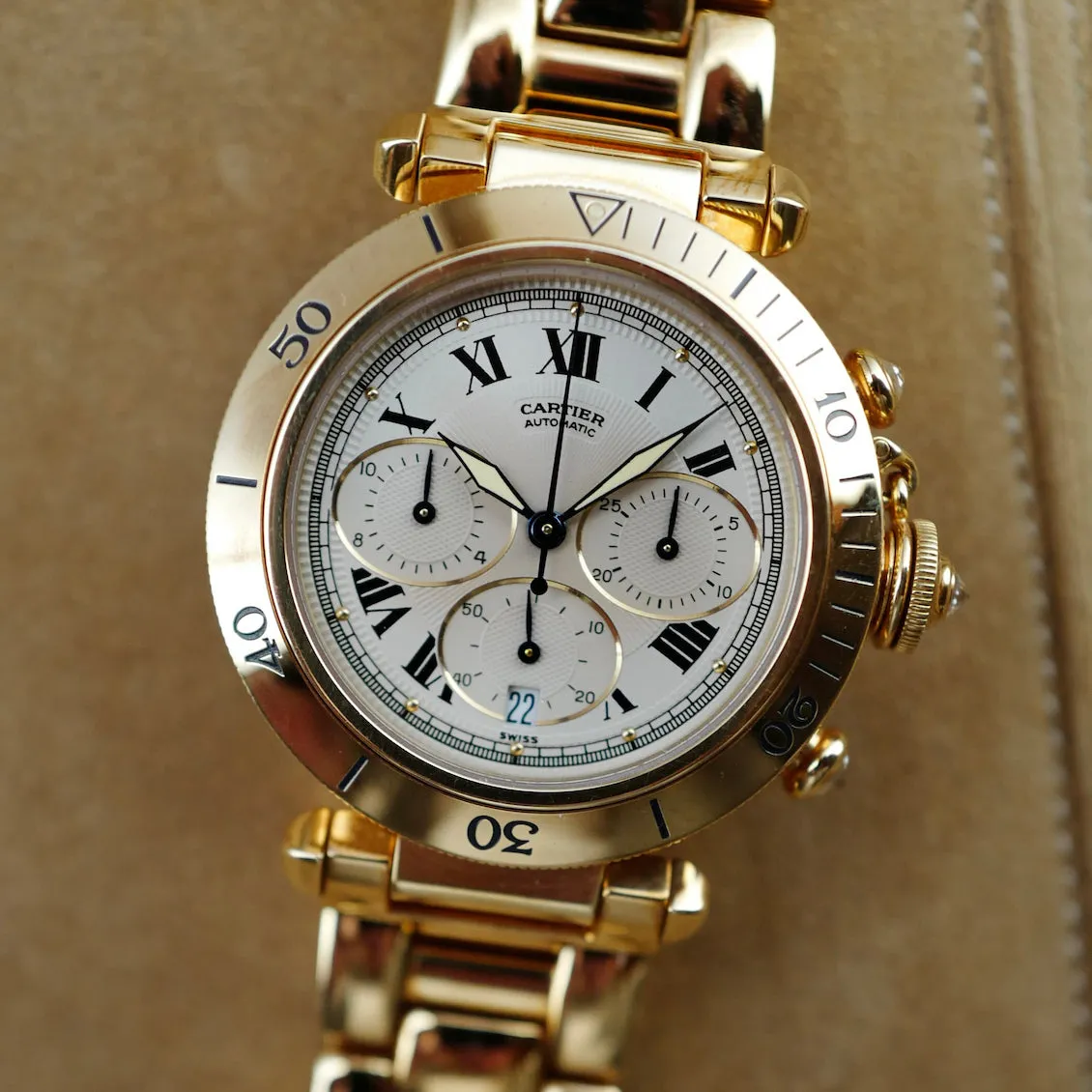 Cartier Yellow Gold Pasha de Cartier Prongeur Ref. 2111