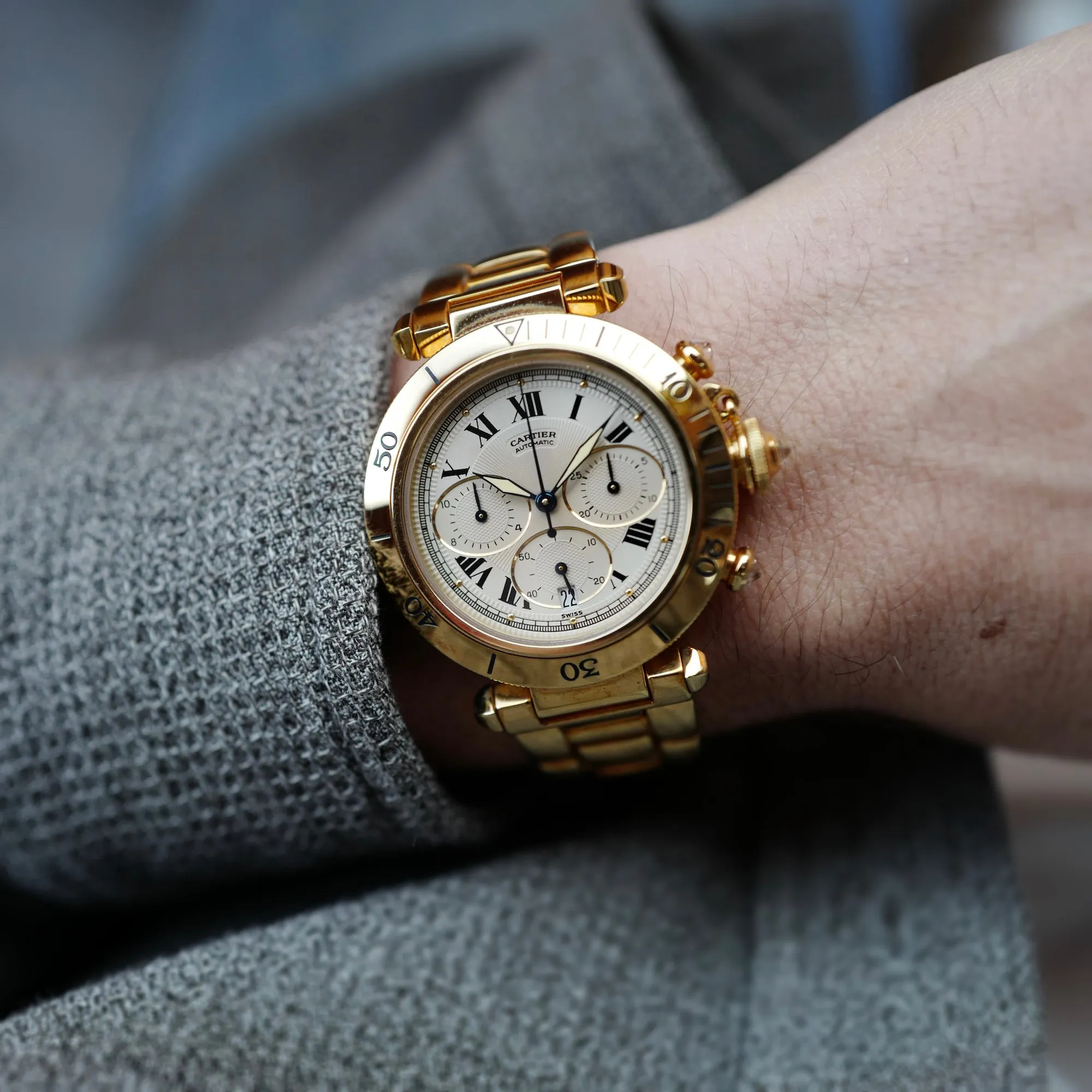 Cartier Yellow Gold Pasha de Cartier Prongeur Ref. 2111