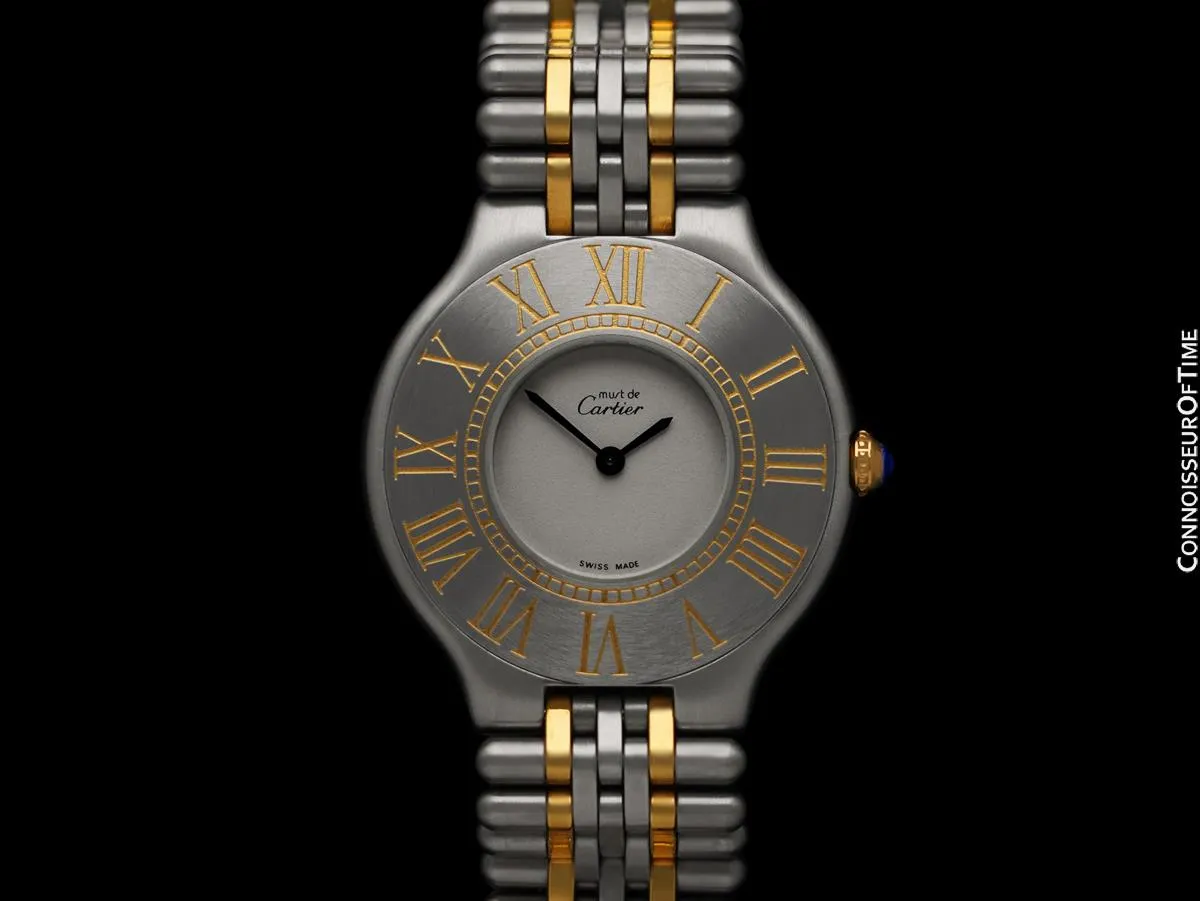 Cartier Must De 21C Mens Midsize Unisex Watch - Stainless Steel & 18K Gold