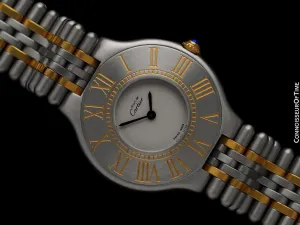 Cartier Must De 21C Mens Midsize Unisex Watch - Stainless Steel & 18K Gold