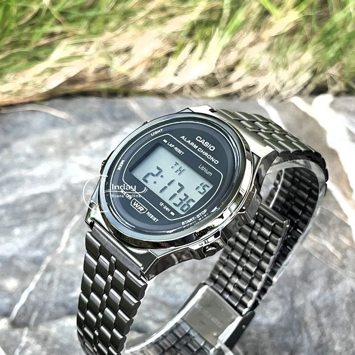 Casio Women's Watch A171WEGG-1A Stainless Steel Band Adjustable Clasp Battery life: 7 years