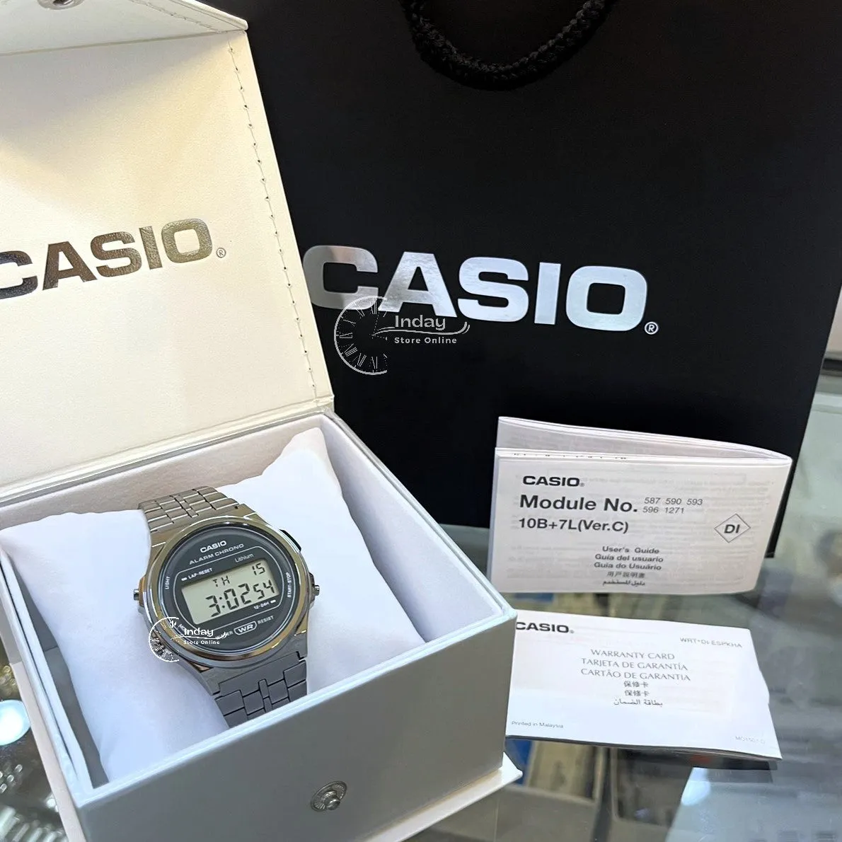 Casio Women's Watch A171WEGG-1A Stainless Steel Band Adjustable Clasp Battery life: 7 years