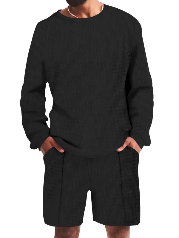 Casual Sports Shorts Long Sleeve Tracksuit Sets