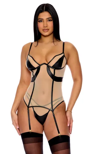Catch My Wave Mesh Bustier Lingerie Set