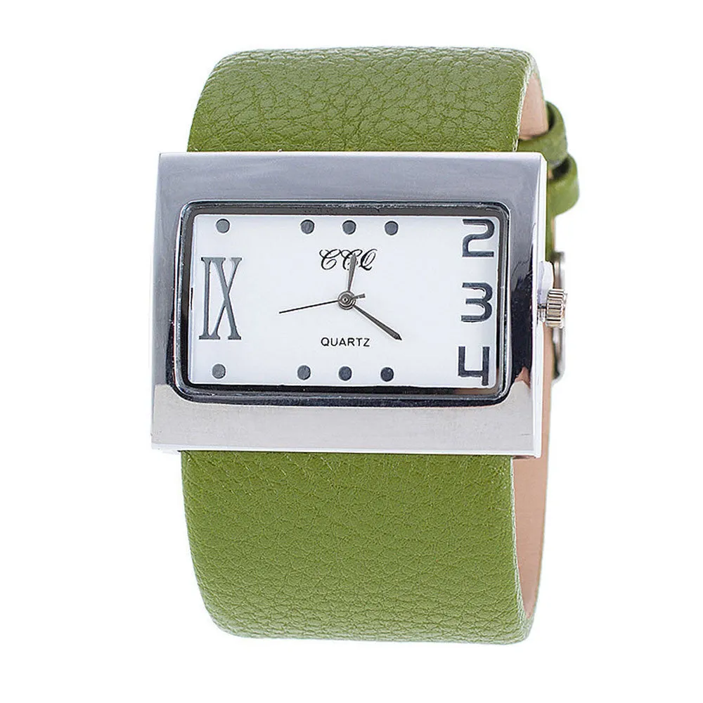 CCQ Women's Quartz Watch with Leather Band