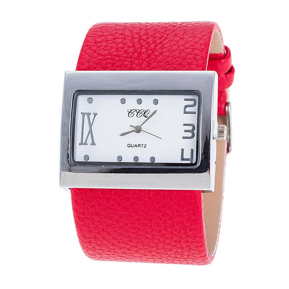 CCQ Women's Quartz Watch with Leather Band