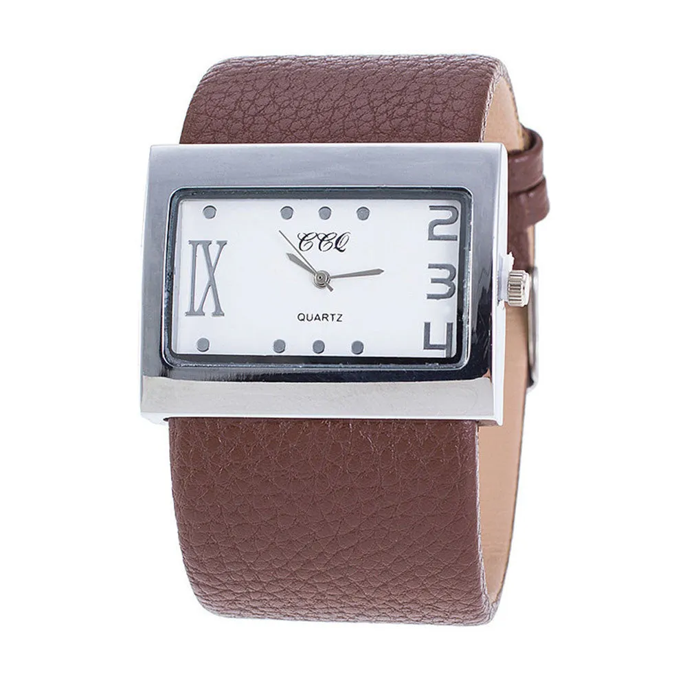 CCQ Women's Quartz Watch with Leather Band