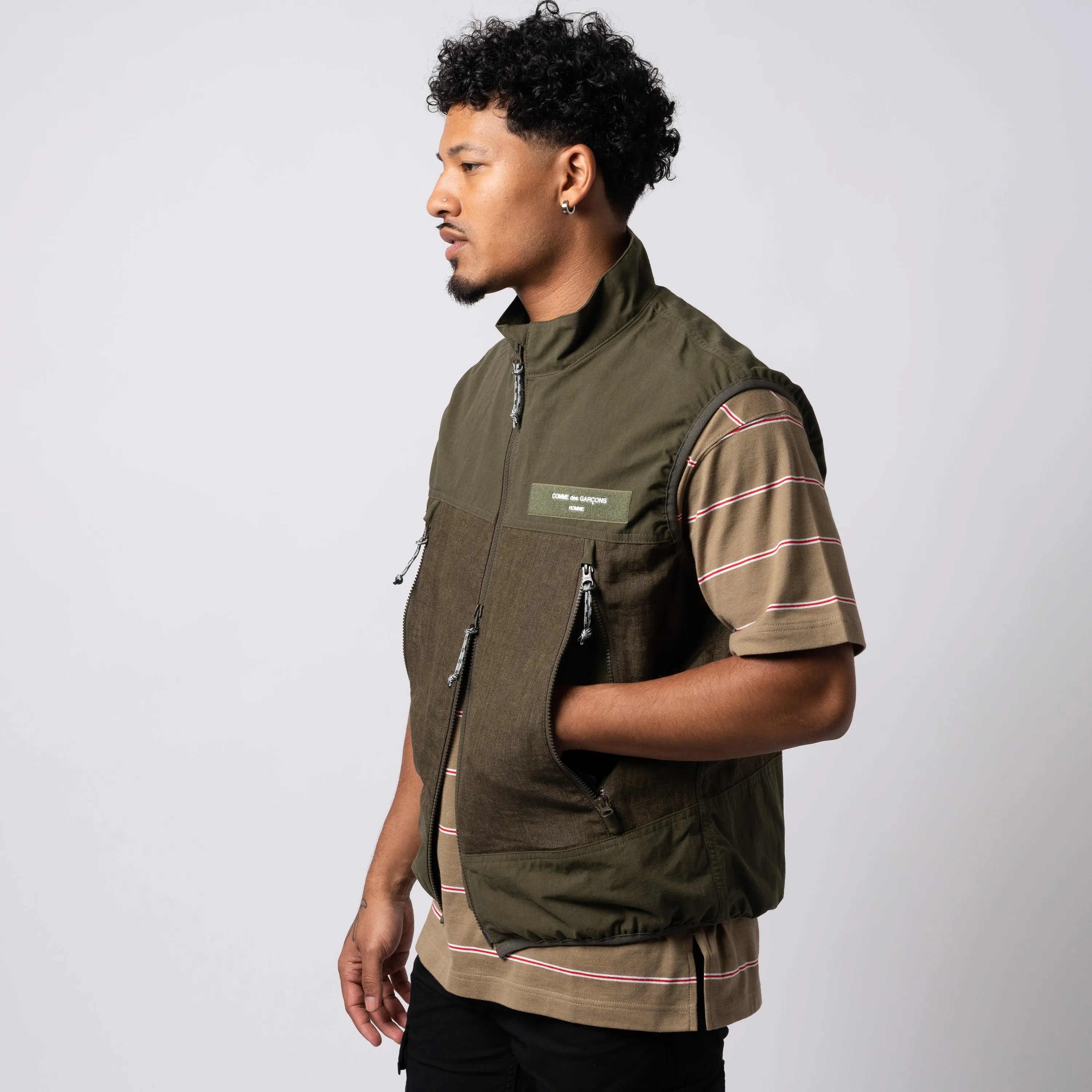 CdGH Technical Linen Vest HK-J030-051-1 Olive