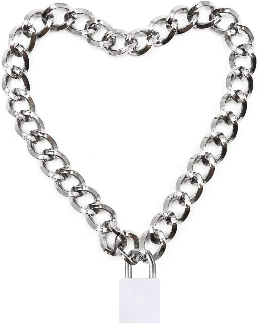 Choker for Men Women with PadLock and Key Chain