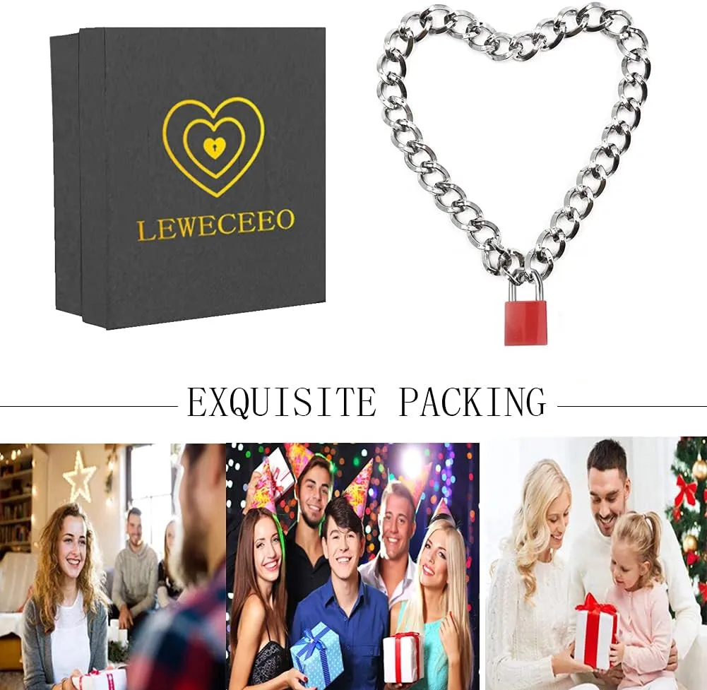 Choker for Men Women with PadLock and Key Chain