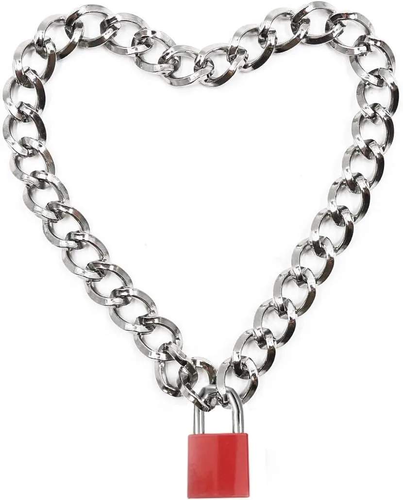 Choker for Men Women with PadLock and Key Chain