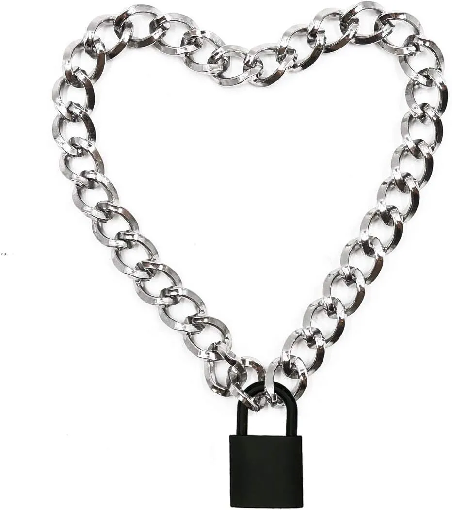 Choker for Men Women with PadLock and Key Chain