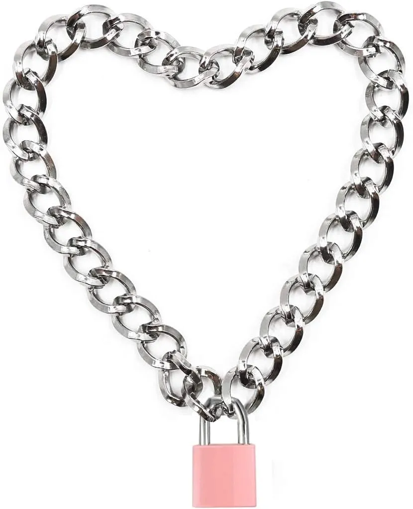 Choker for Men Women with PadLock and Key Chain